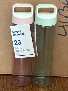 NEW- Set of 2 Simply Essential 23.3 oz. Tritan Water Bottle